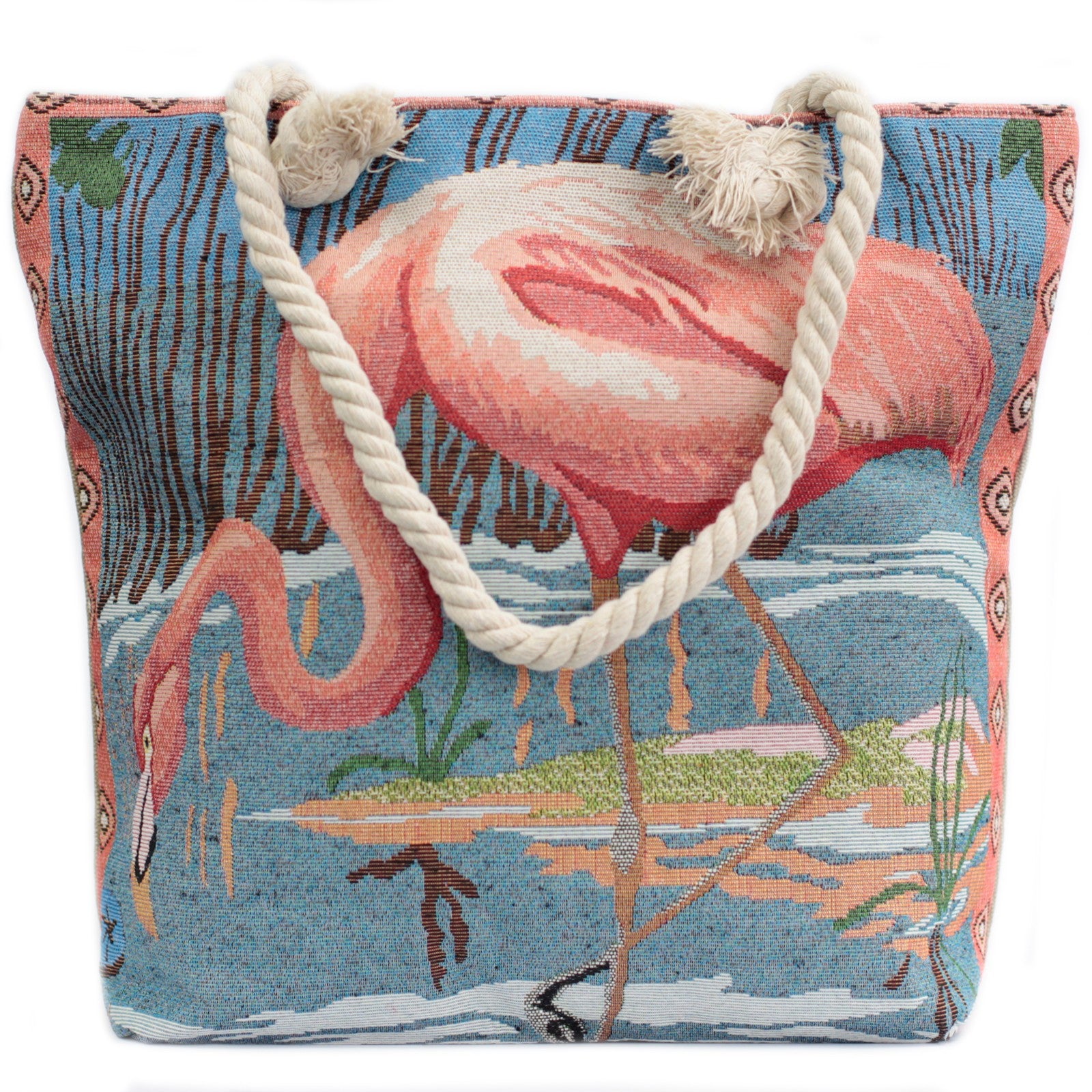 View Rope Handle Bag Pink Flamingo information