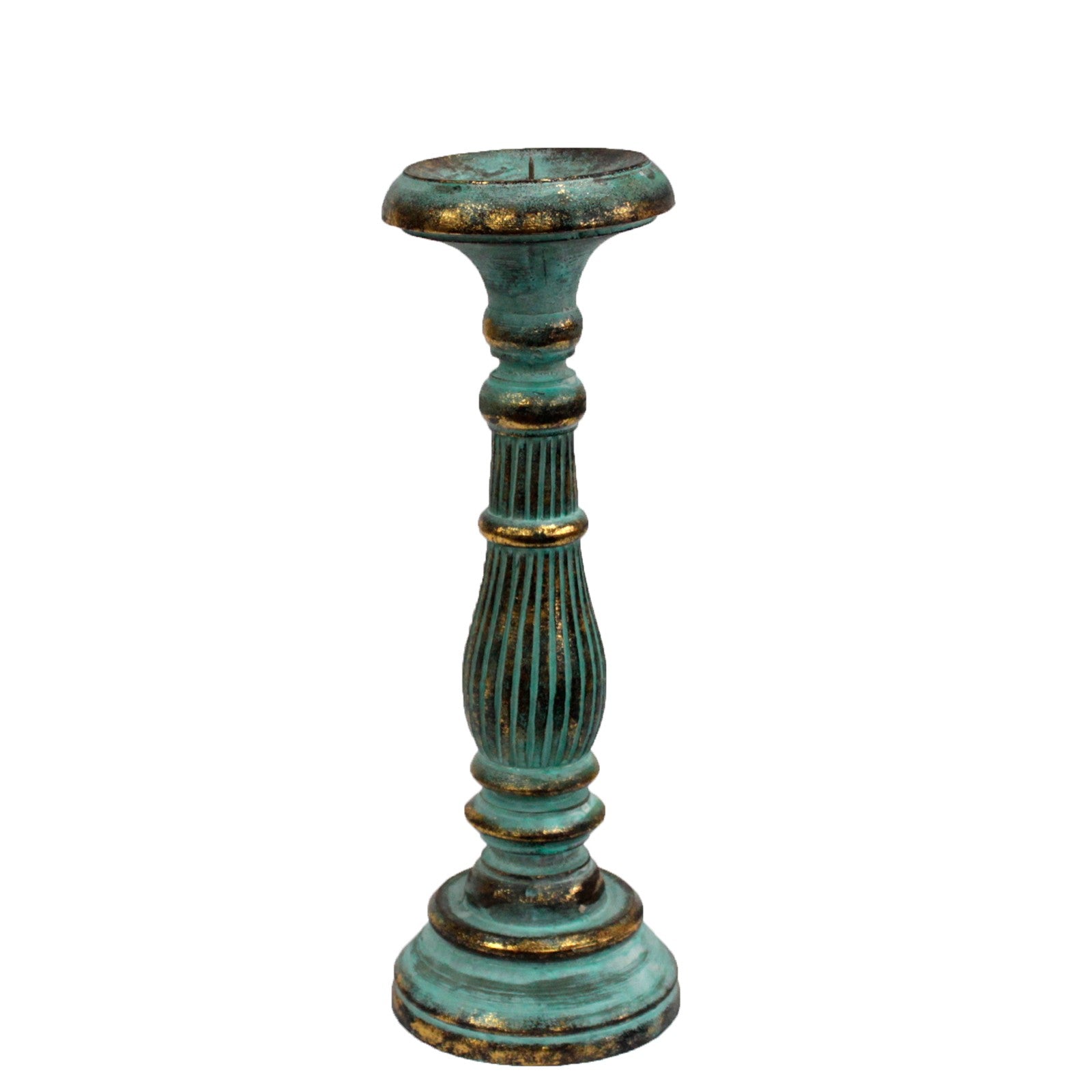 View Medium Candle Stand Turquois Gold information