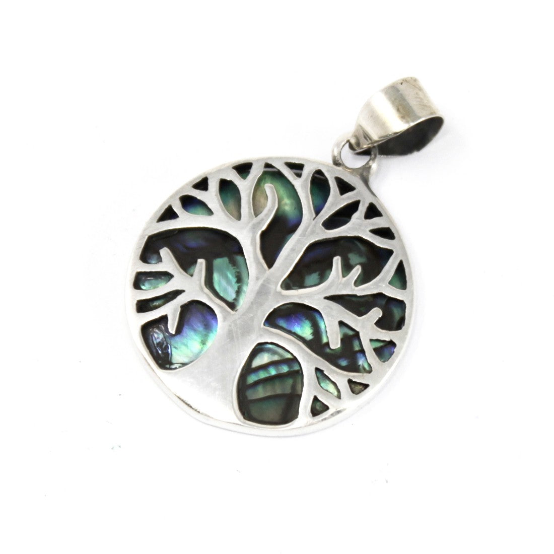 View Tree of Life Silver Pendant 22mm Abalone information