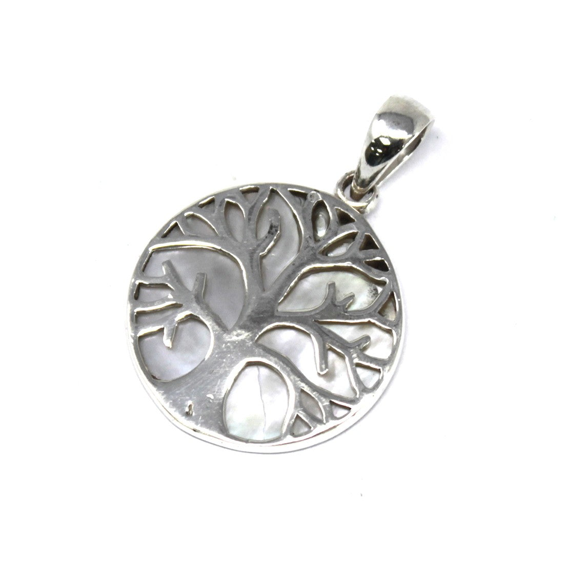 View Tree of Life Silver Pendant 22mm Mother of Pearl information