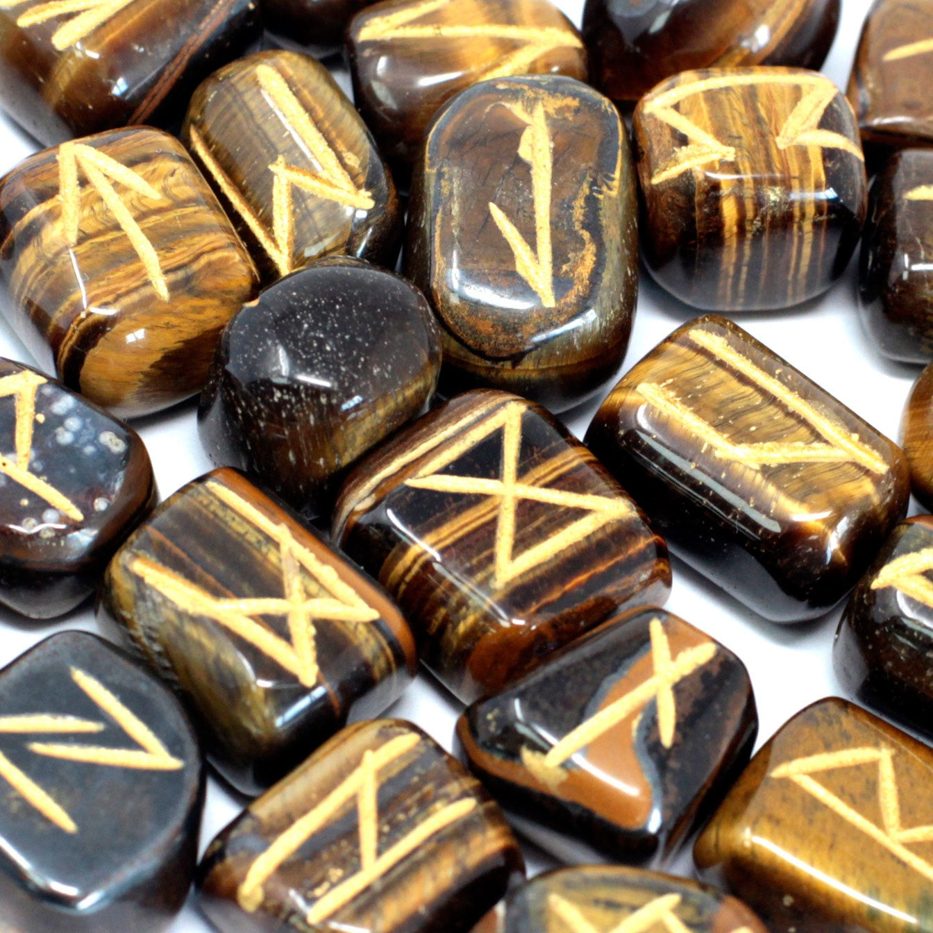 View Runes Stone Set in Pouch Tiger Eye information