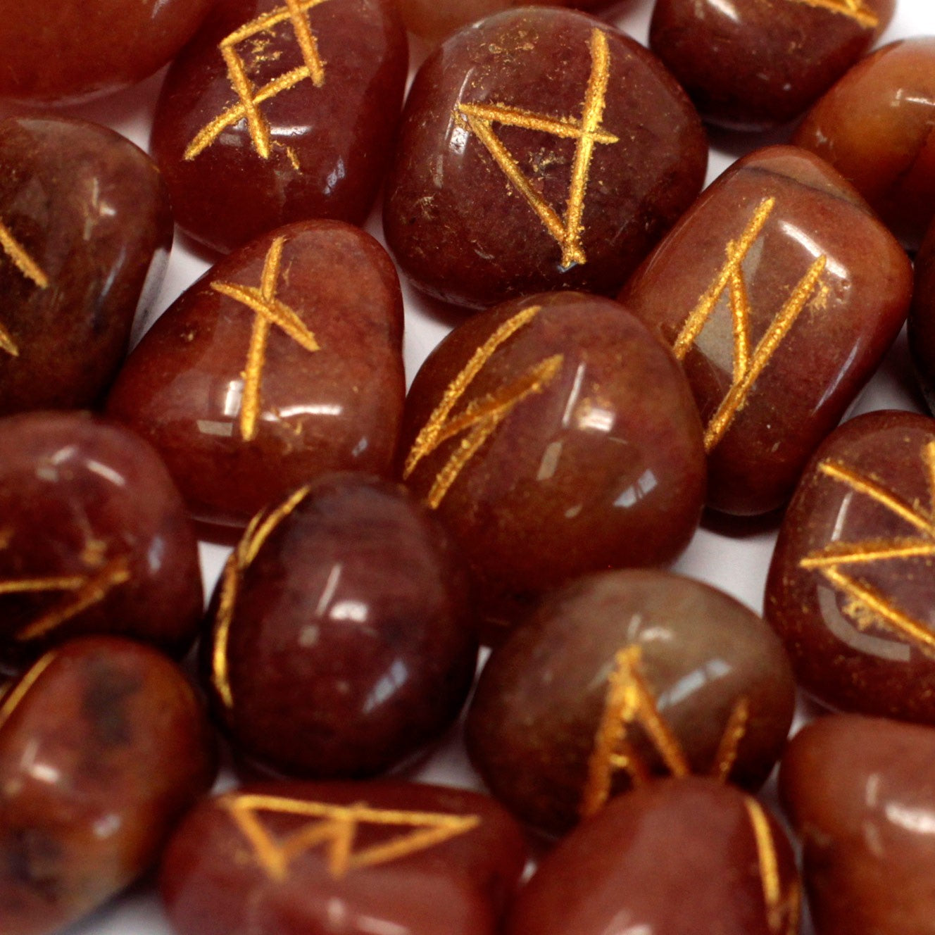 View Runes Stone Set in Pouch Red Aventurine information