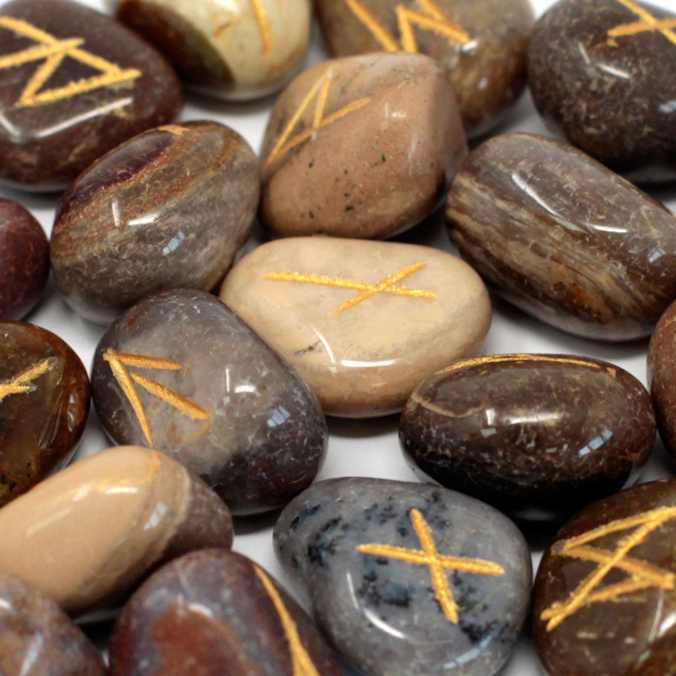 View Runes Stone Set in Pouch Fancy Jasper information