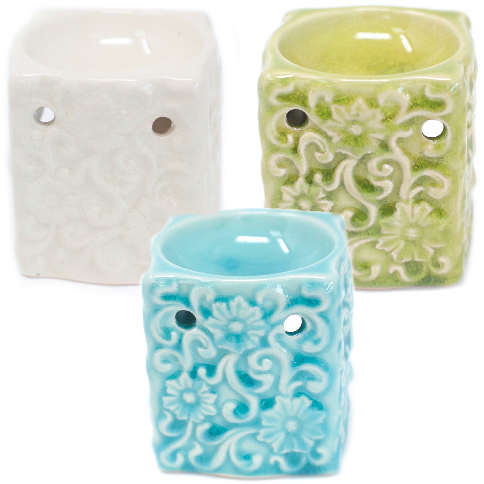 View Classic Small Square Floral Oil Burners aast information