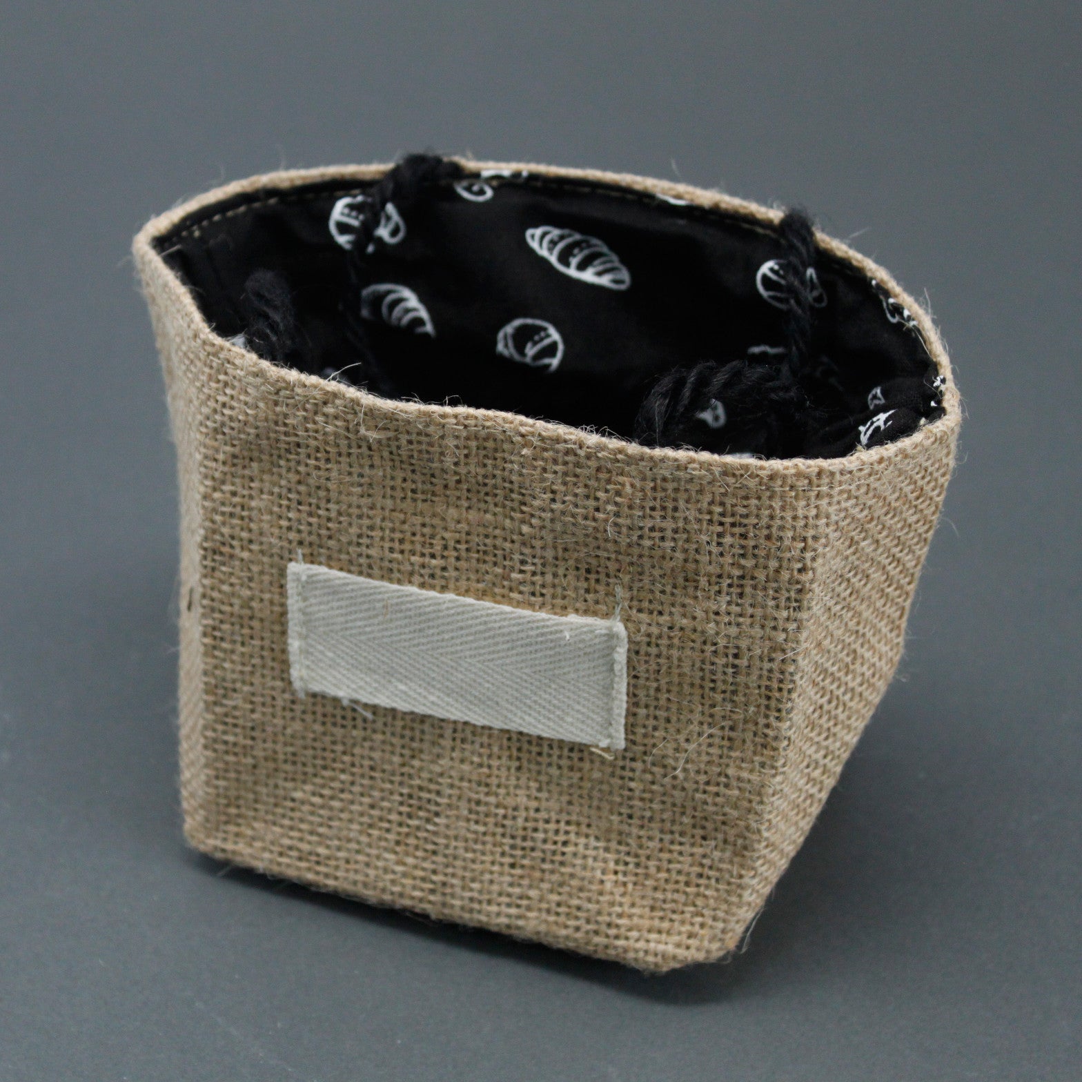 View Natural Jute Cotton Gift Bag Black Lining Medium information