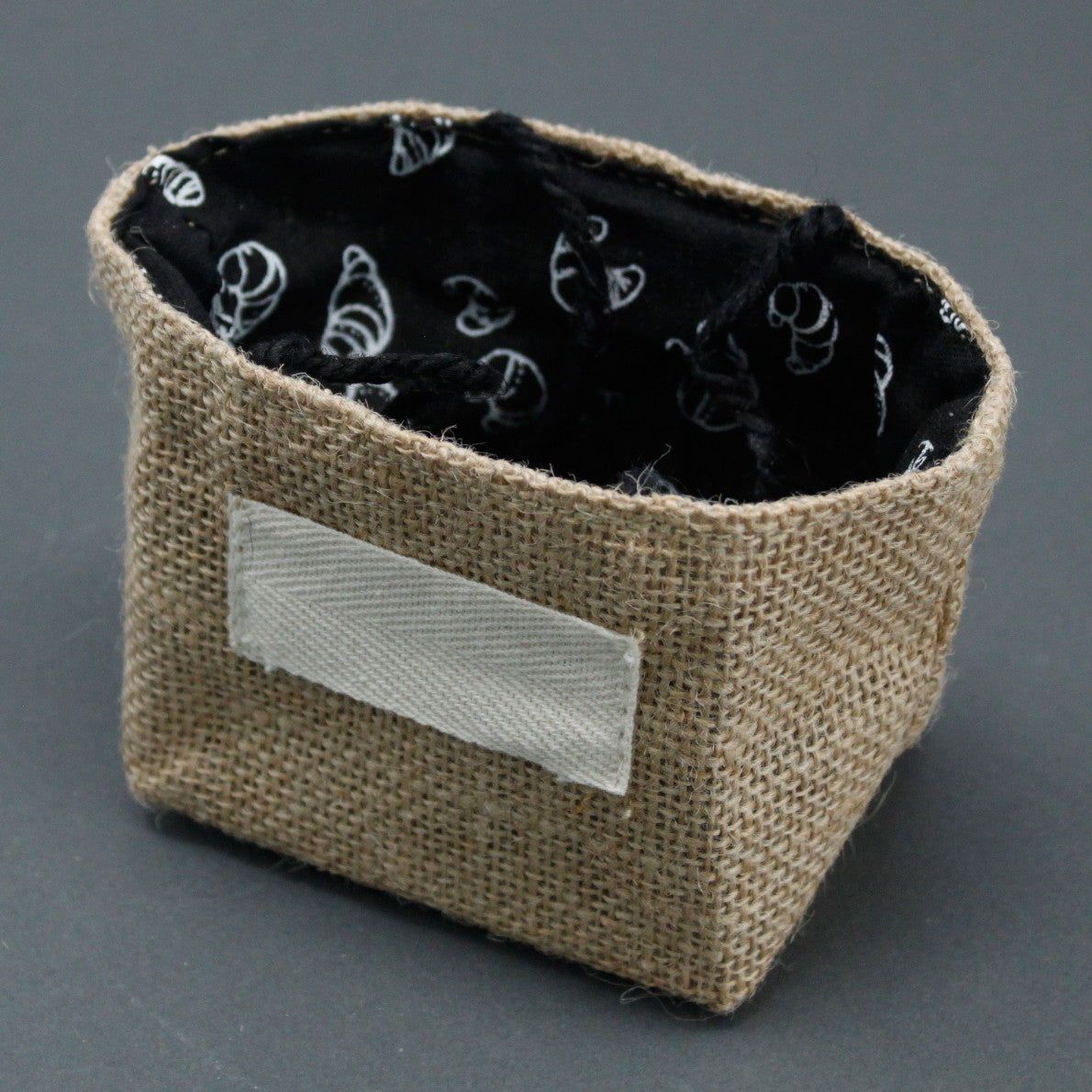 View Natural Jute Cotton Gift Bag Black Lining Small information