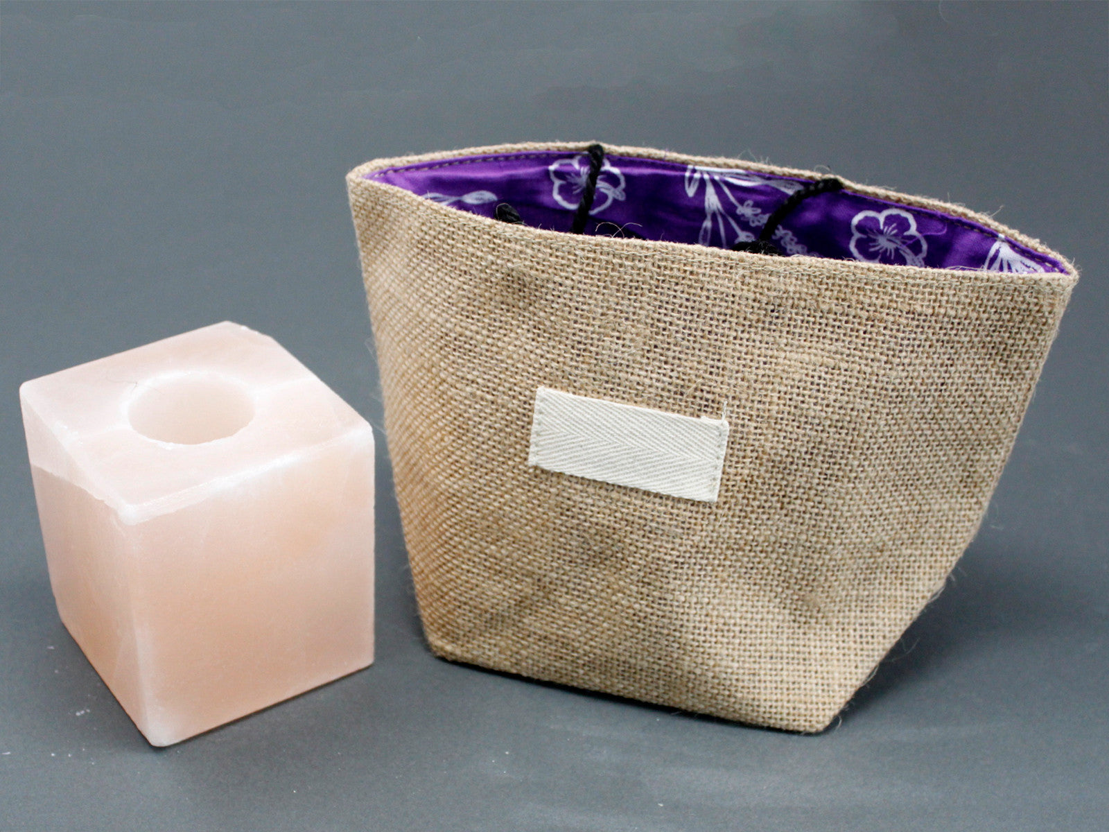 View Natural Jute Cotton Gift Bag Lavender Lining Large information