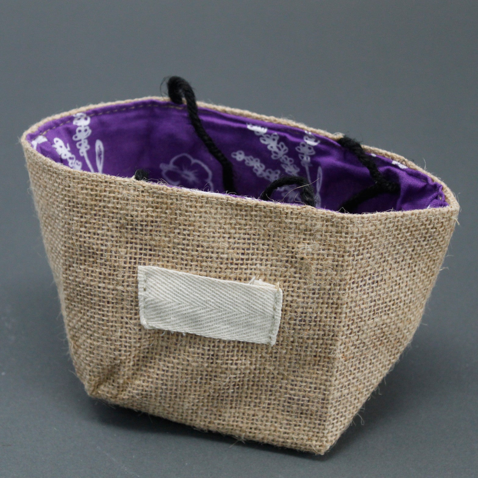 View Natural Jute Cotton Gift Bag Lavender Lining Medium information