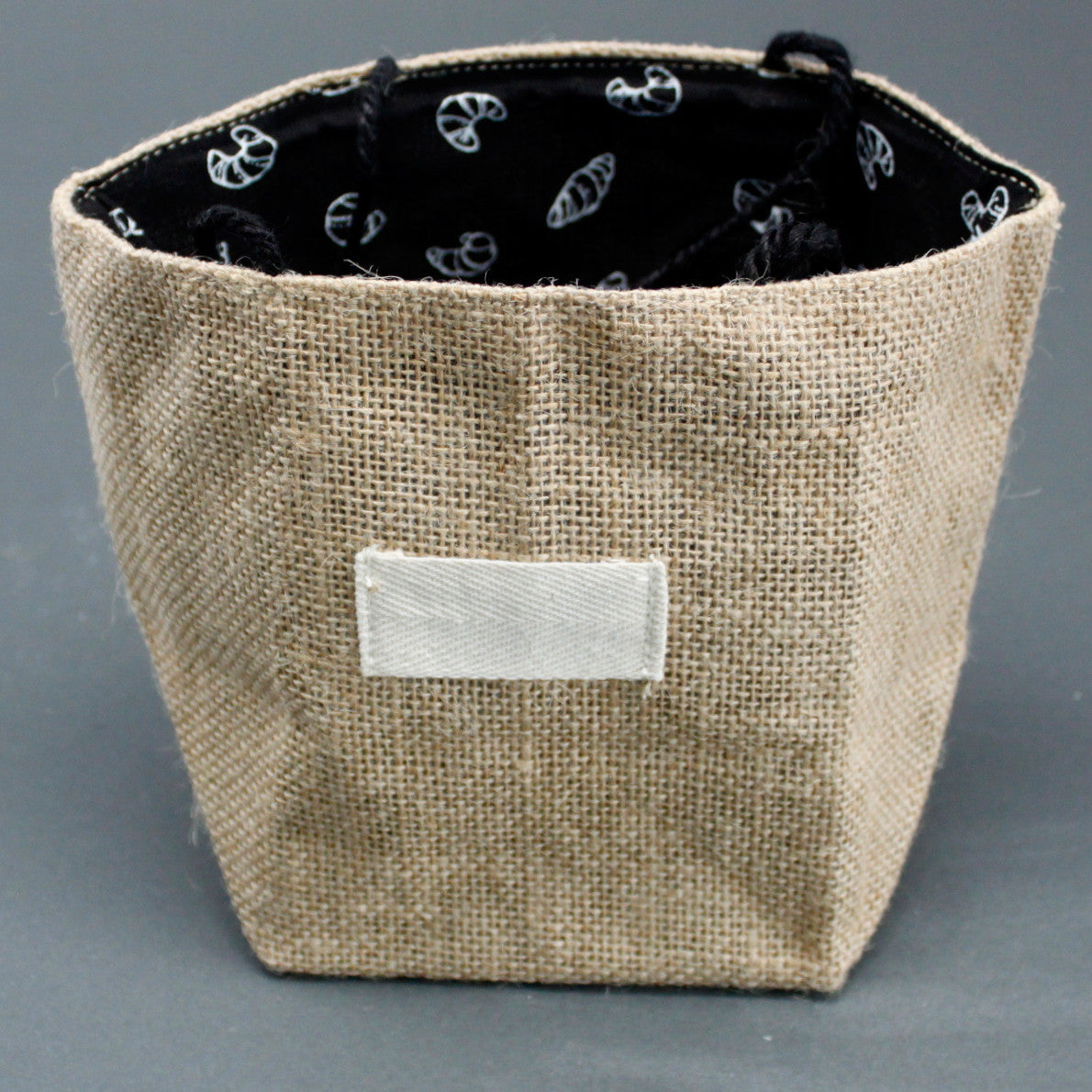 View Natural Jute Cotton Gift Bag Black Lining Large information