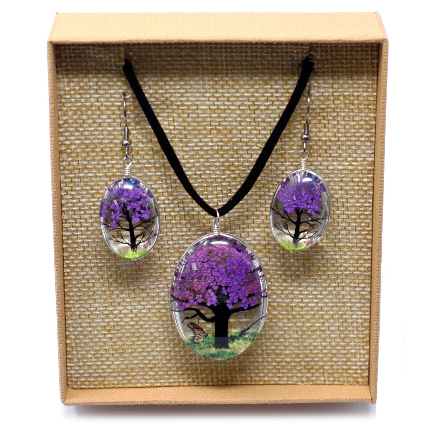 View Pressed Flowers Tree of Life set Lavender information