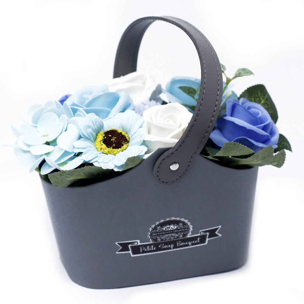 View Bouquet Petite Basket Soothing Blues information