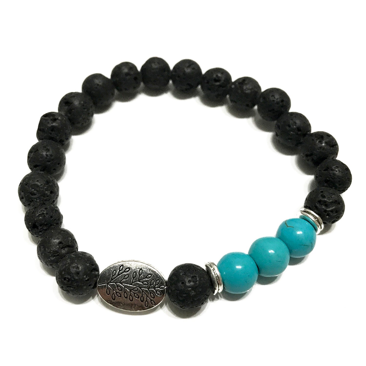 View Lava Stone Bracelet Leaf Turquoise information