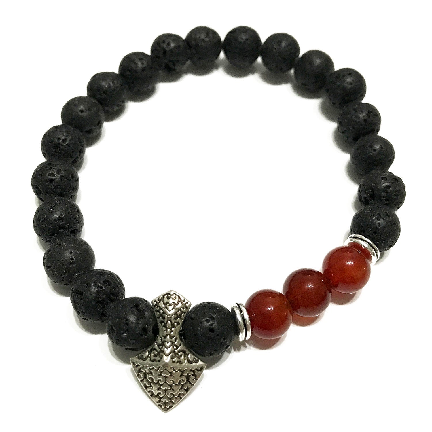 View Lava Stone Bracelet Axehead Carnelian information