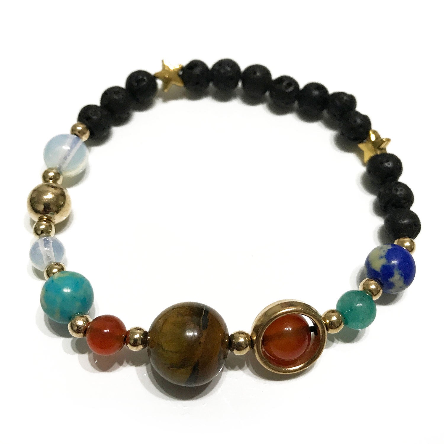 View Lava Stone Bracelet Gold Solar System information