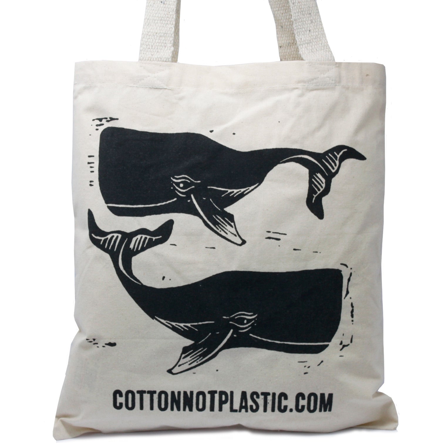 View Lrg Natural 6oz Cotton Bag 38x42cm WHALES information