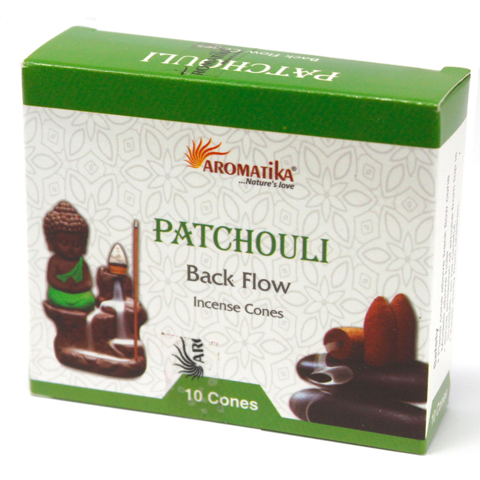 View Aromatica Backflow Incense Cones Patchouli information