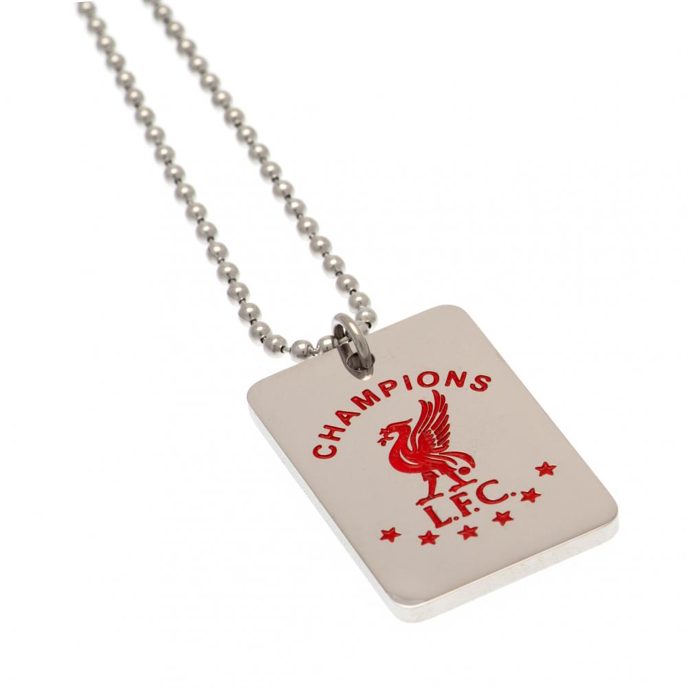 View Liverpool FC Champions Of Europe Colour Crest Dog Tag Chain information