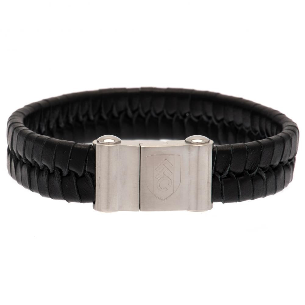 View Fulham FC Single Plait Leather Bracelet information