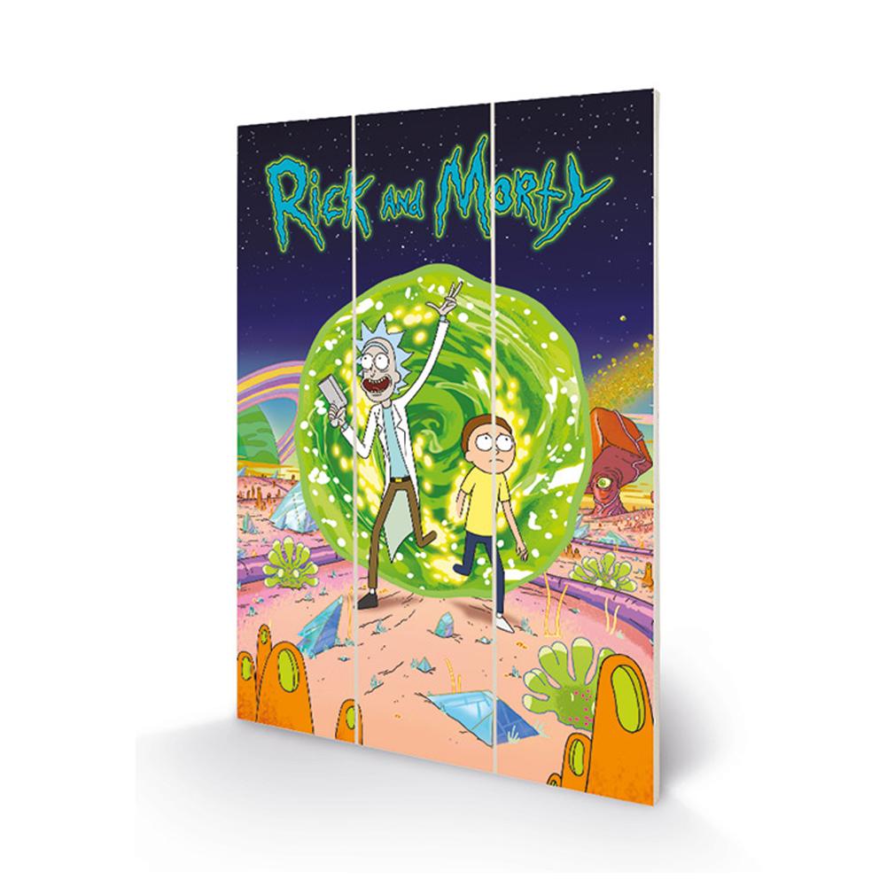 View Rick And Morty Wood Print Portal information