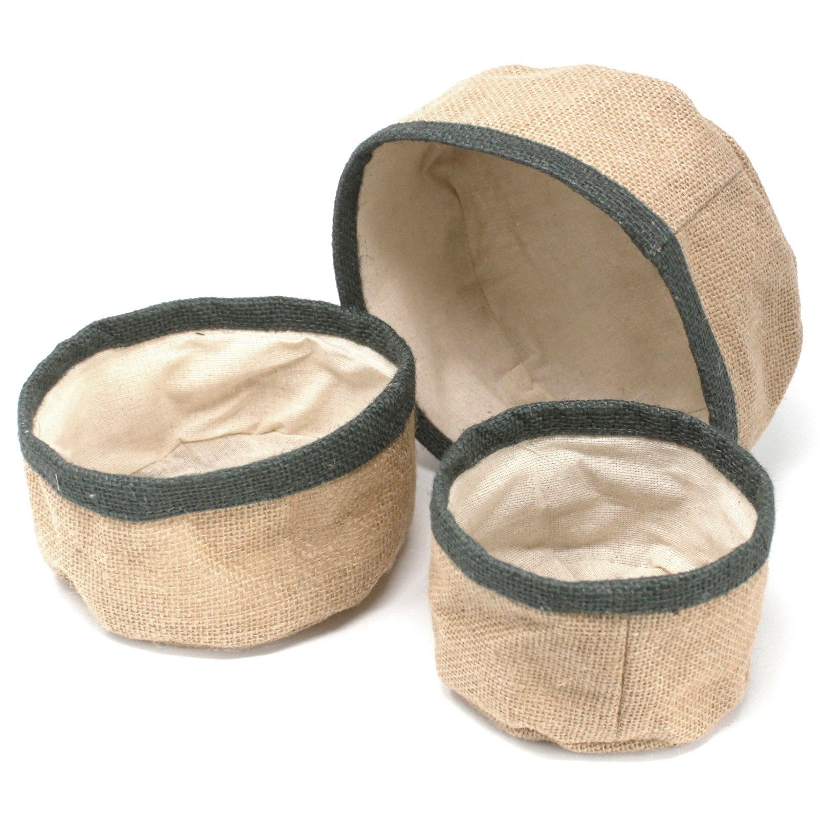 View Set of 3 Natural Jute Baskets Charcoal information
