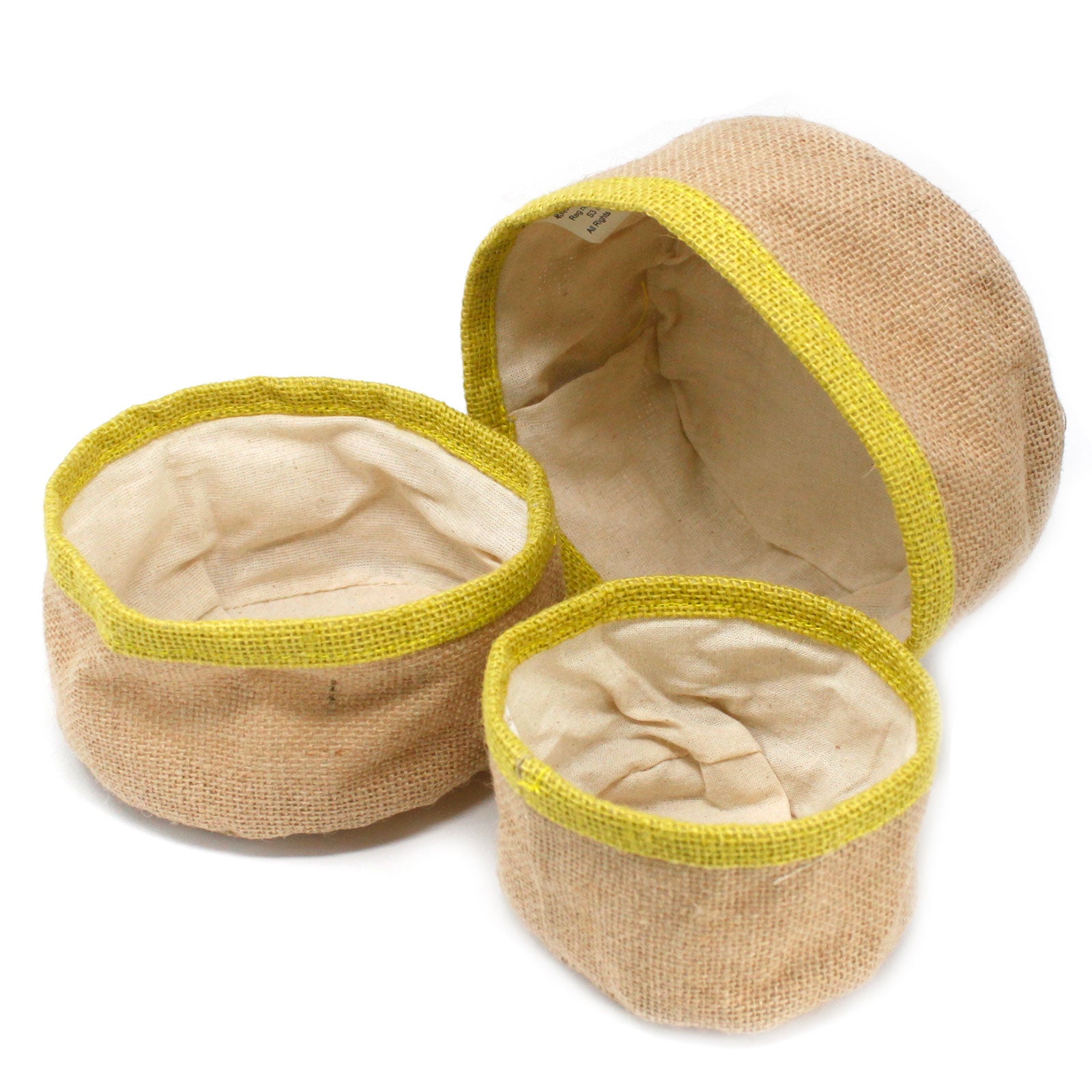 View Set of 3 Natural Jute Baskets Olive information