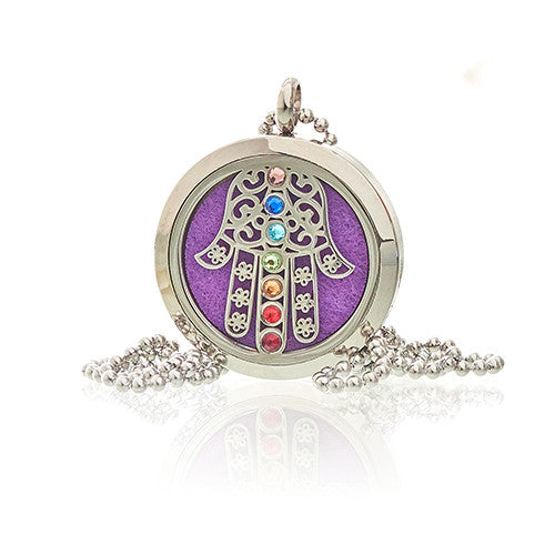 View Aromatherapy Jewellery Necklace Hamsa Chakra 30mm information