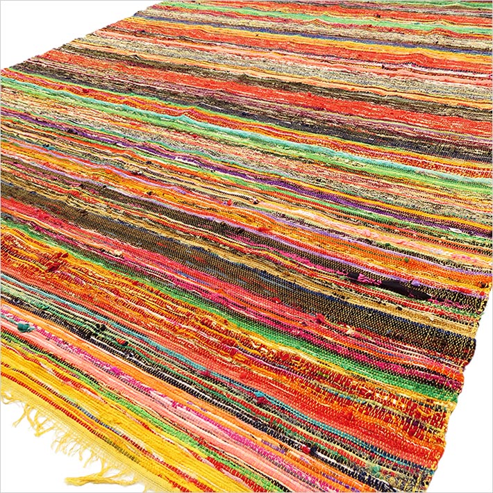 View 154 x 90cm Luxury Rag Rug Yellow information