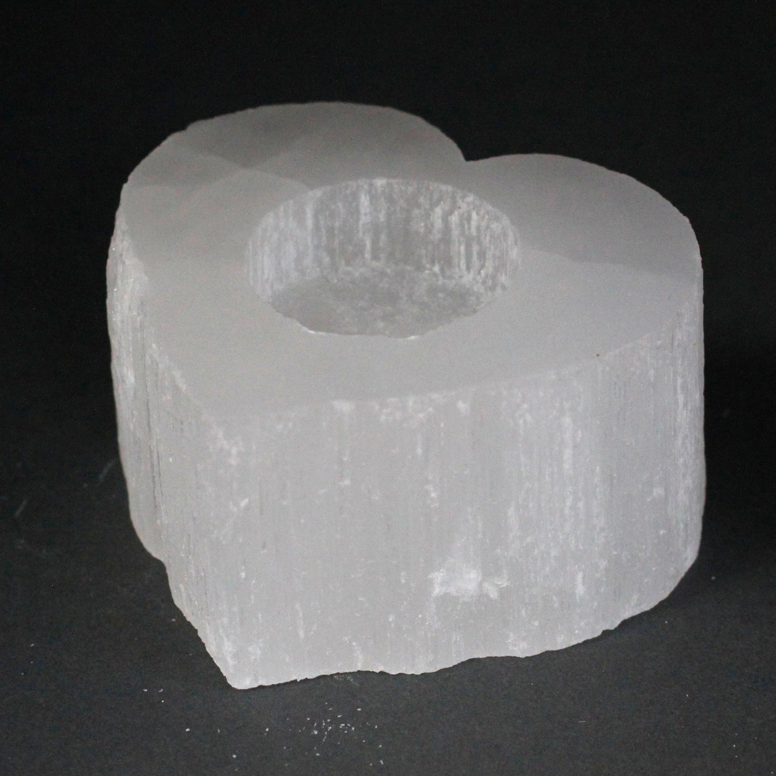 View Selenite Heart Candle Holder information