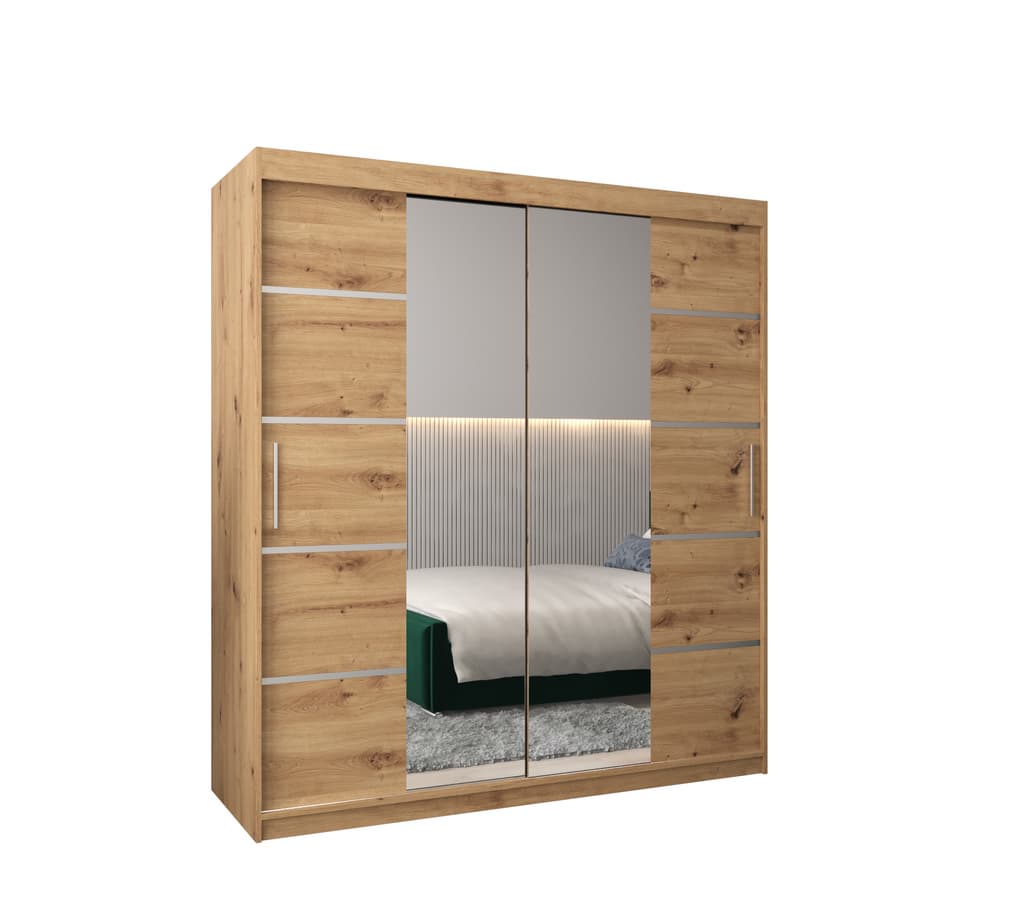 View Verona 04 Sliding Door Wardrobe 180cm Oak Artisan 180cm information