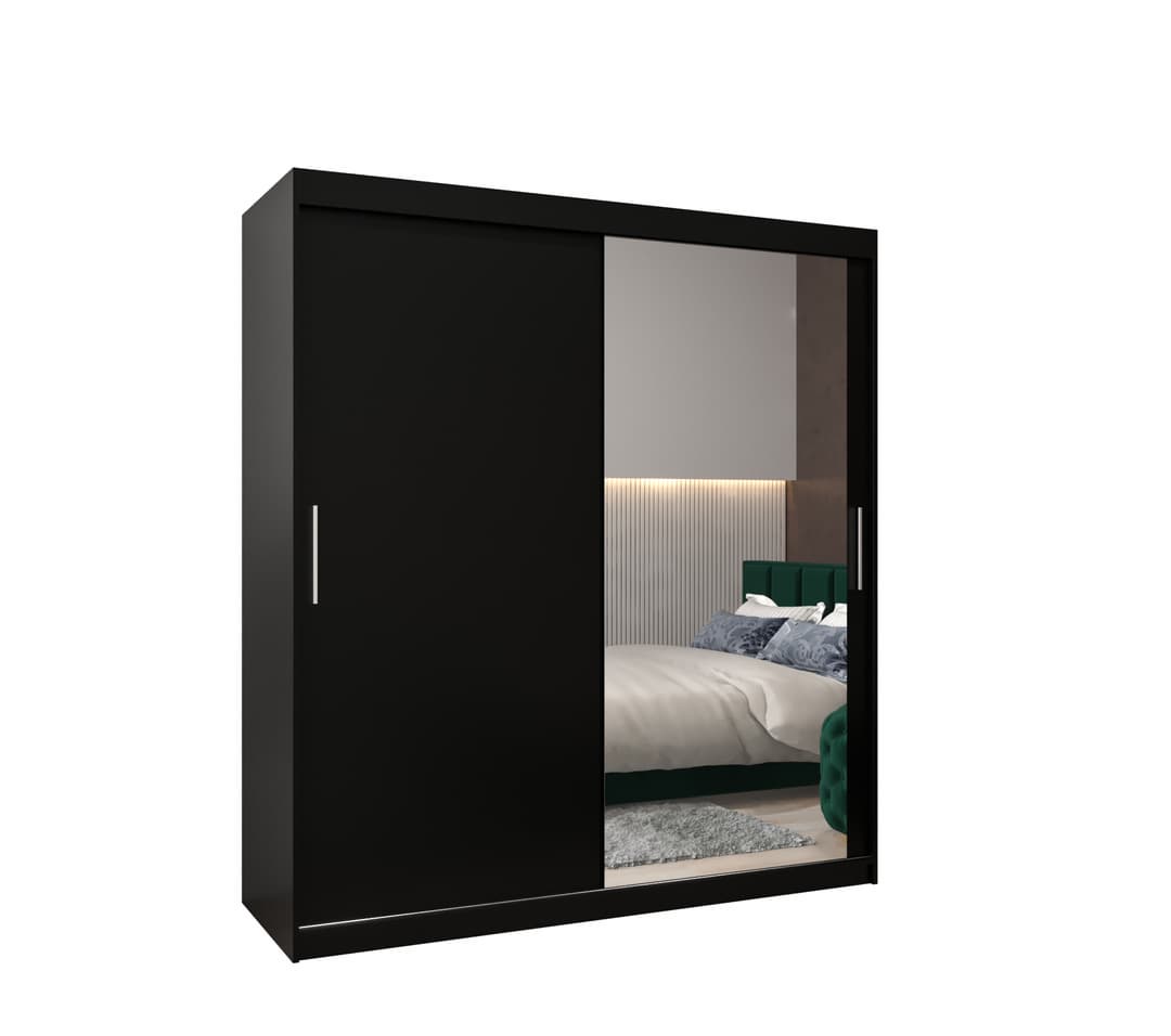 View Tokyo II Sliding Door Wardrobe 180cm Black 180cm information