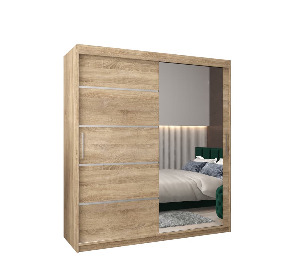 View Verona 02 Sliding Door Wardrobe 180cm Oak Sonoma 180cm information