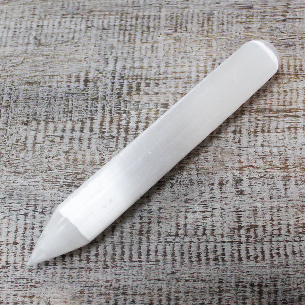 View Selenite Wand 16 cm Point one End information