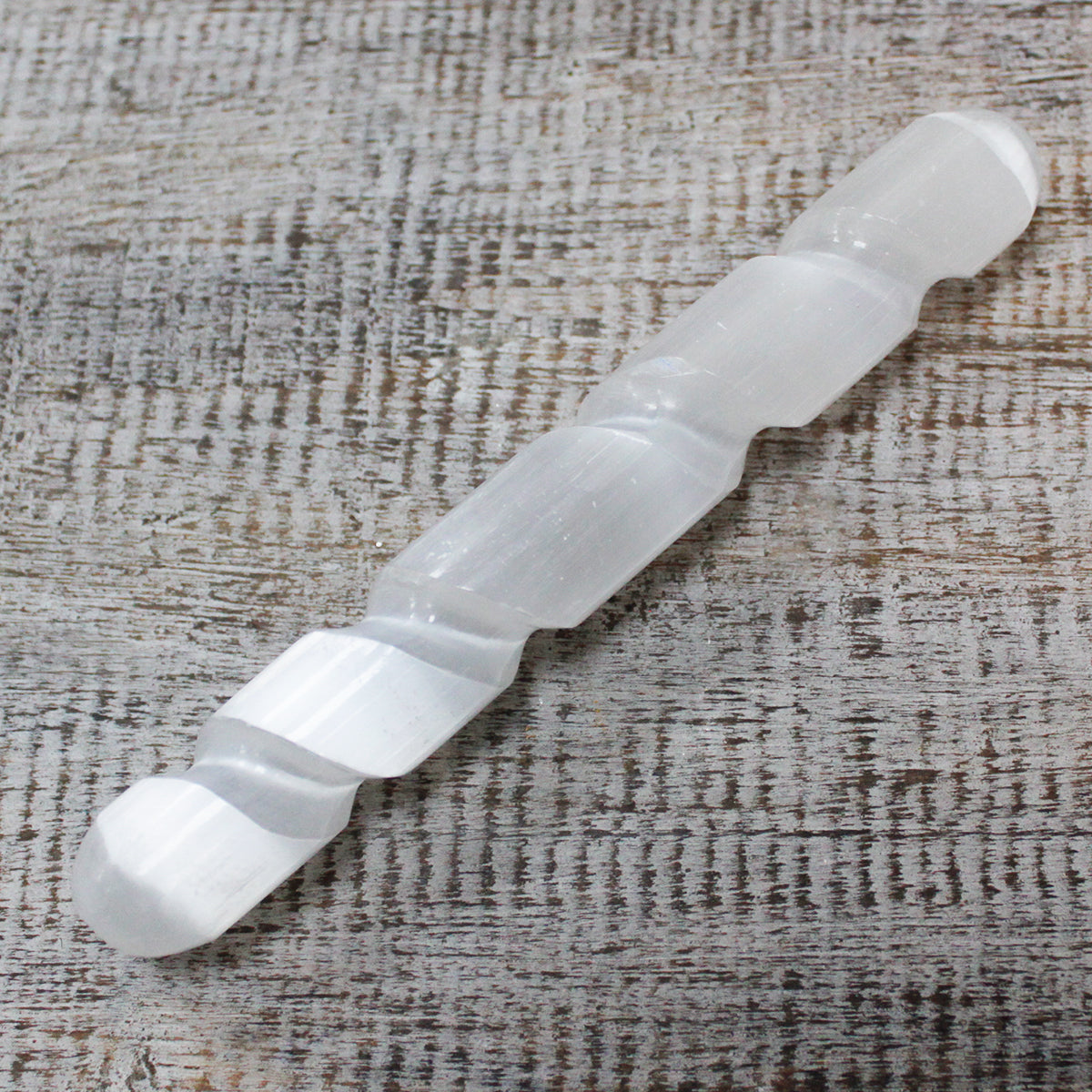 View Selenite Spiral Wand 16 cm Round Both Ends information