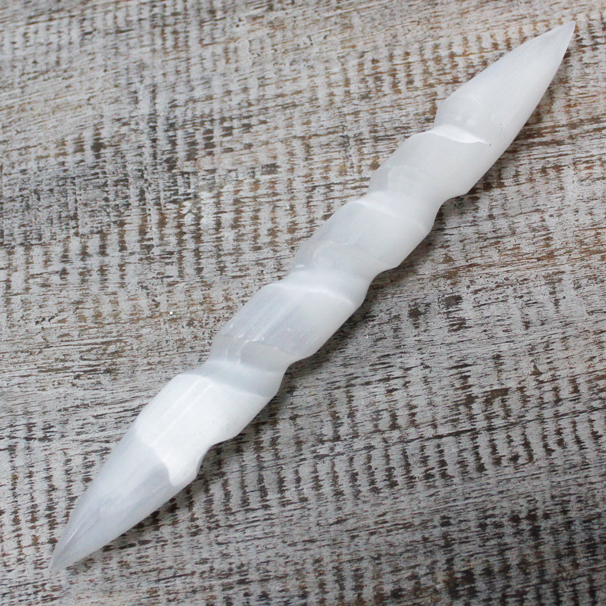 View Selenite Spiral Wands 16 cm Point Both Ends information