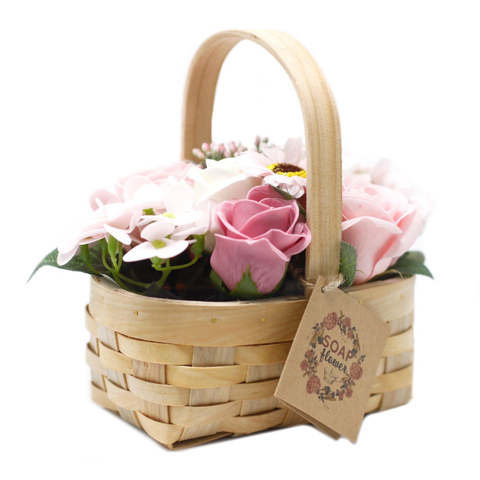 View Medium Pink Bouquet in Wicker Basket information