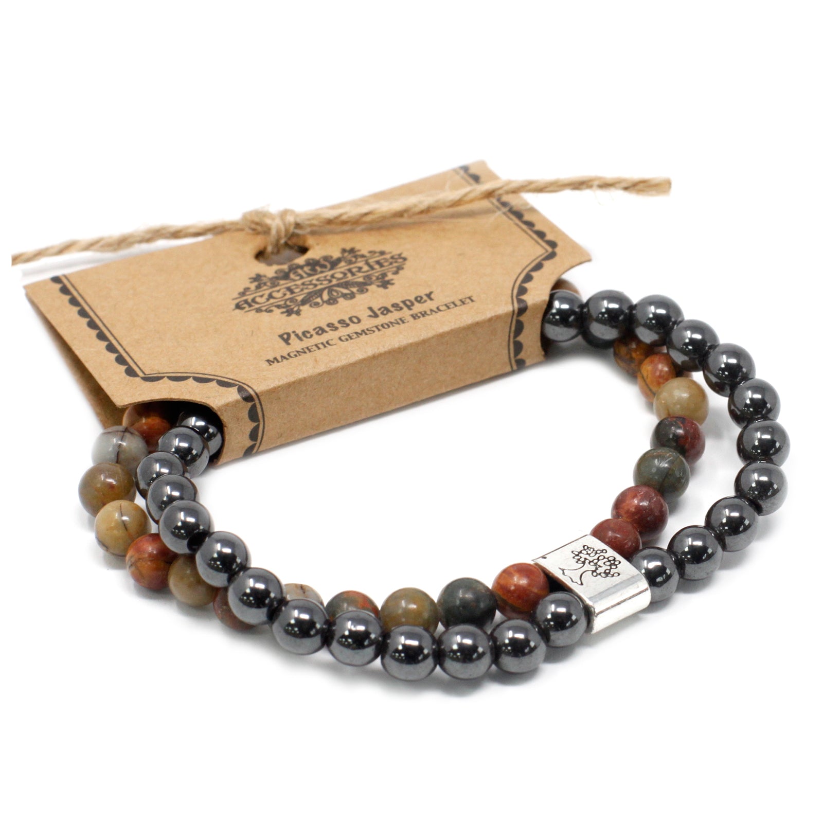 View Magnetic Gemstone Bracelet Picasso Jasper information