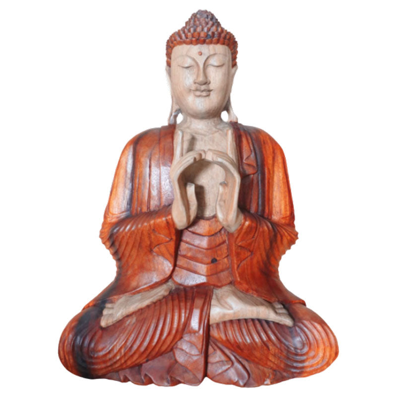 View Hand Carved Buddha Statue 60cm Two Hands information