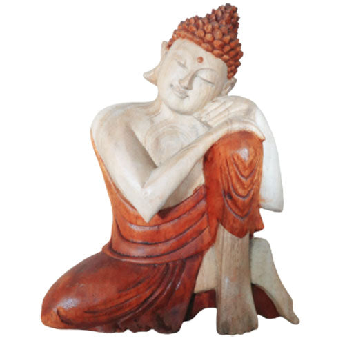 View Hand Carved Buddha Statue 25cm Thinking information