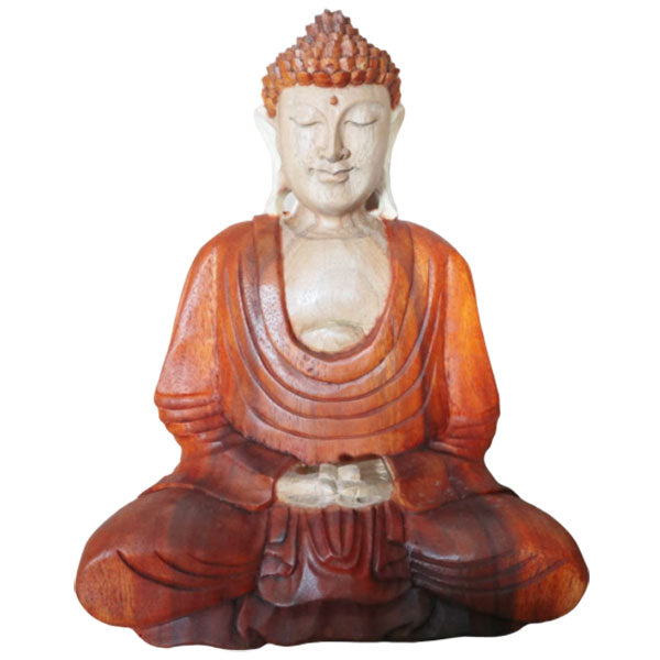 View Hand Carved Buddha Statue 30cm Hand Down information