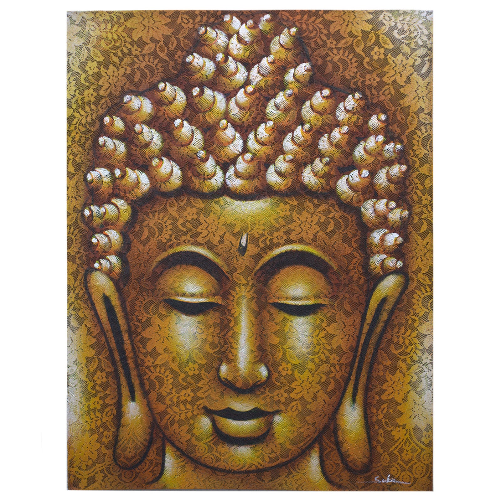 View Buddha Painting Gold Brocade Detail information