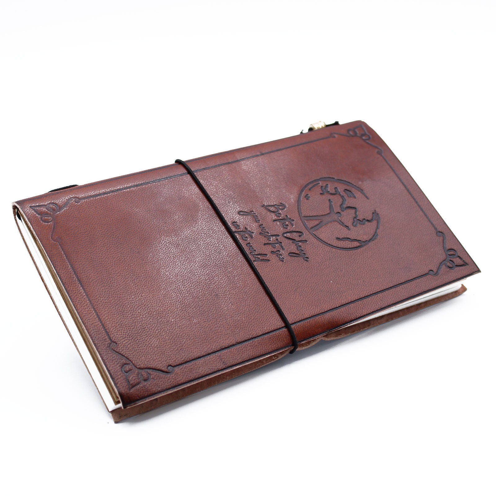 View Handmade Leather Journal Be the Change Brown 80 pages information