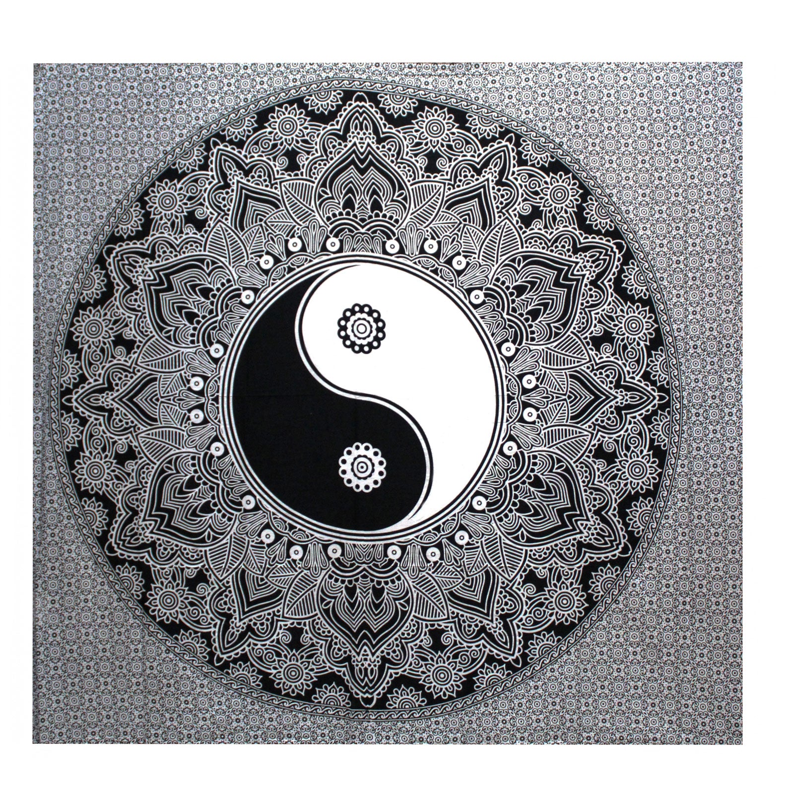 View BW Double Cotton Bedspread Wall Hanging Ying yang information