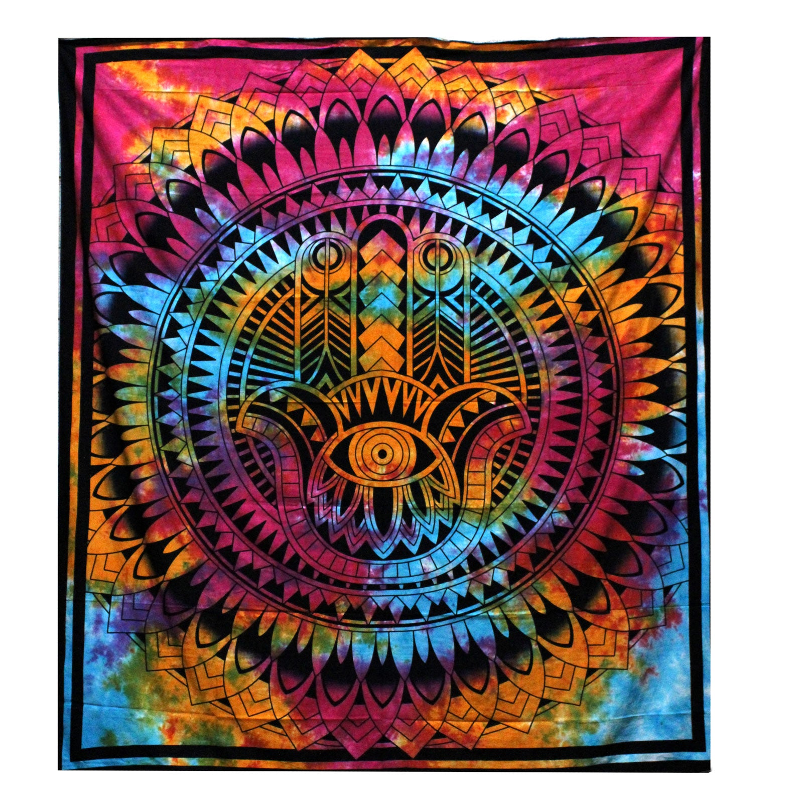 View Double Cotton Bedspread Wall Hanging Hamsa information