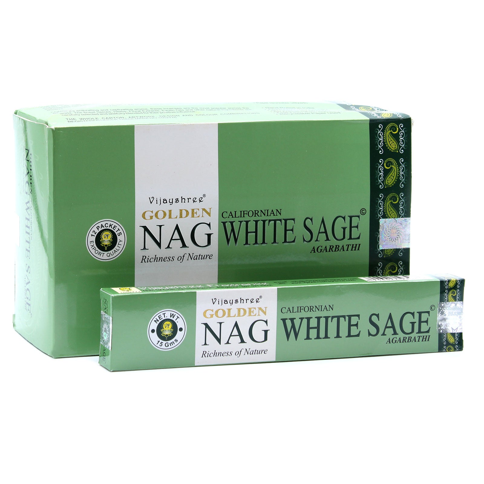 View 15g Golden Nag White Sage Incense information