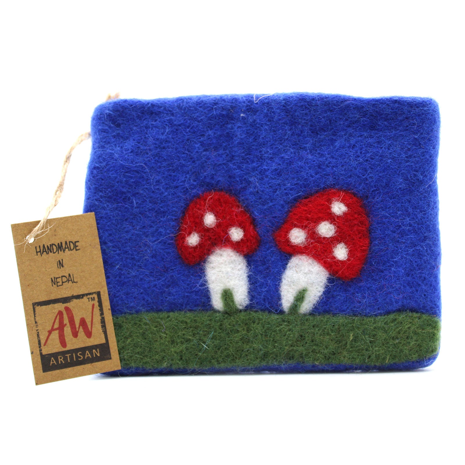 View Natural Felt Zipper Pouch asst Mystic Mushrooms information