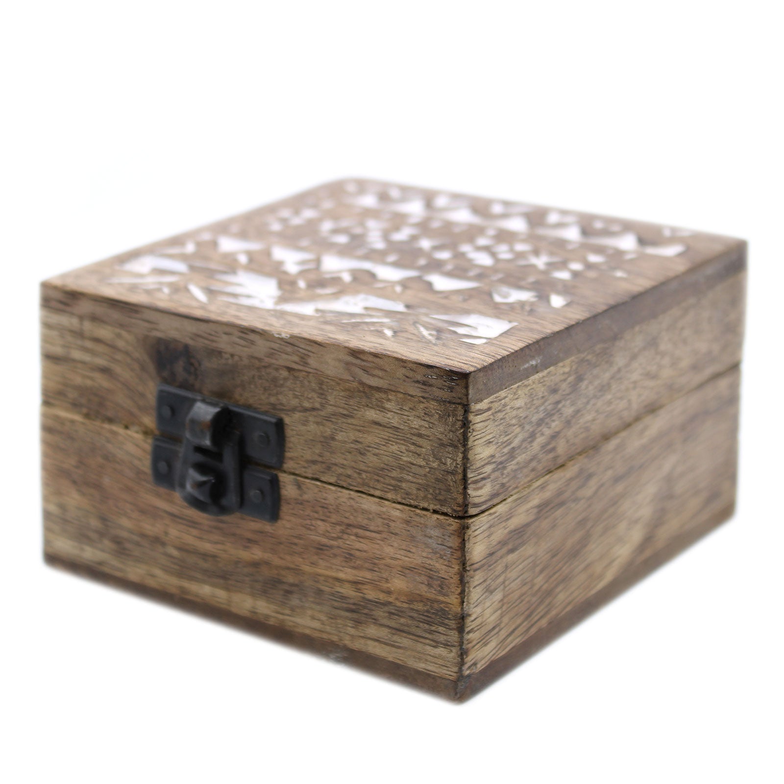 View White Washed Wooden Box 4x4 Slavic Design information