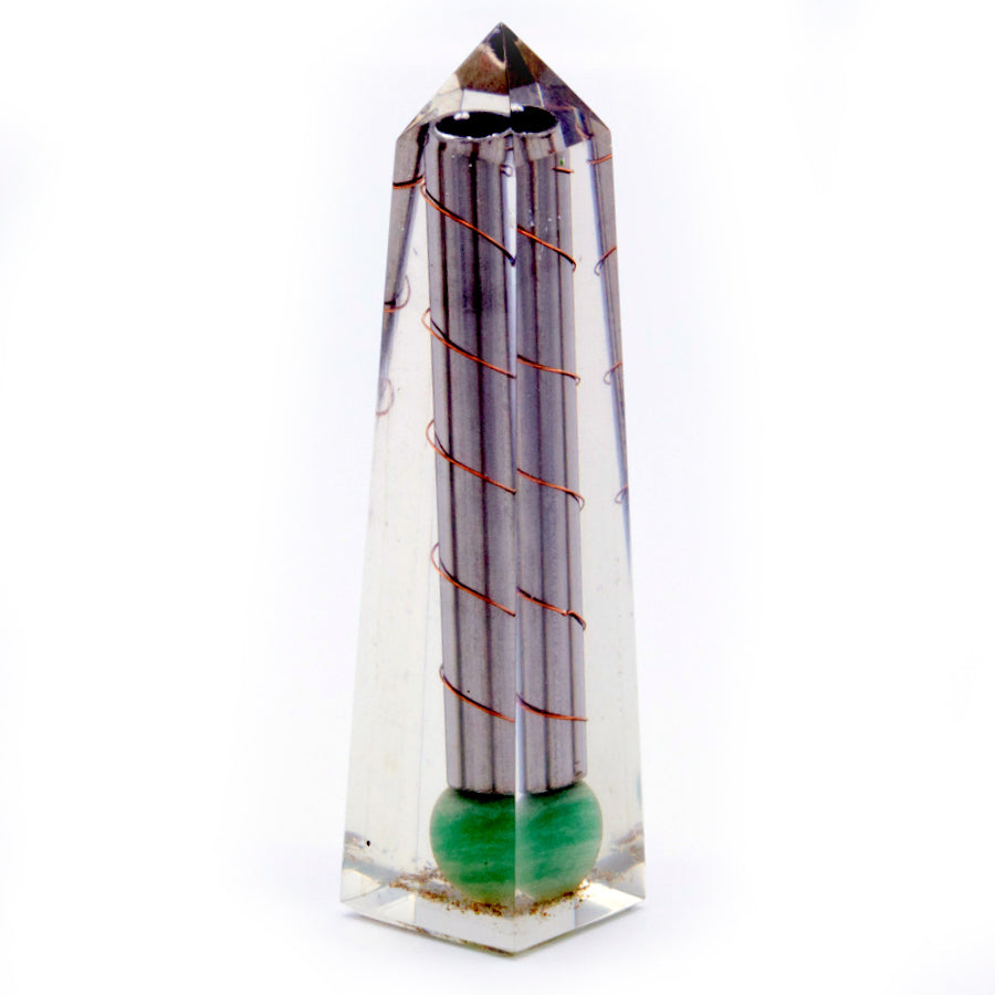 View Orgonite Obelisk Power Point Green Aventurine 110x30 mm information