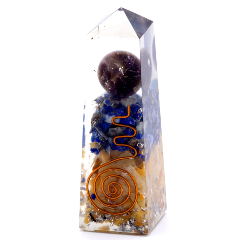 View Orgonite Obelisk Power Point Copper Lapis and Yellow Aventurine 90x25 mm information