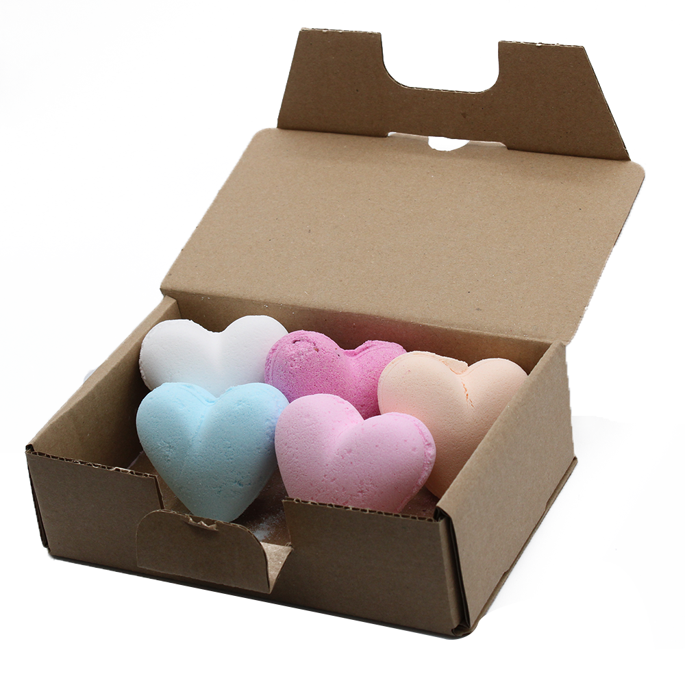 View Set of 6 mixed Love Heart Bath Bombs 70g information