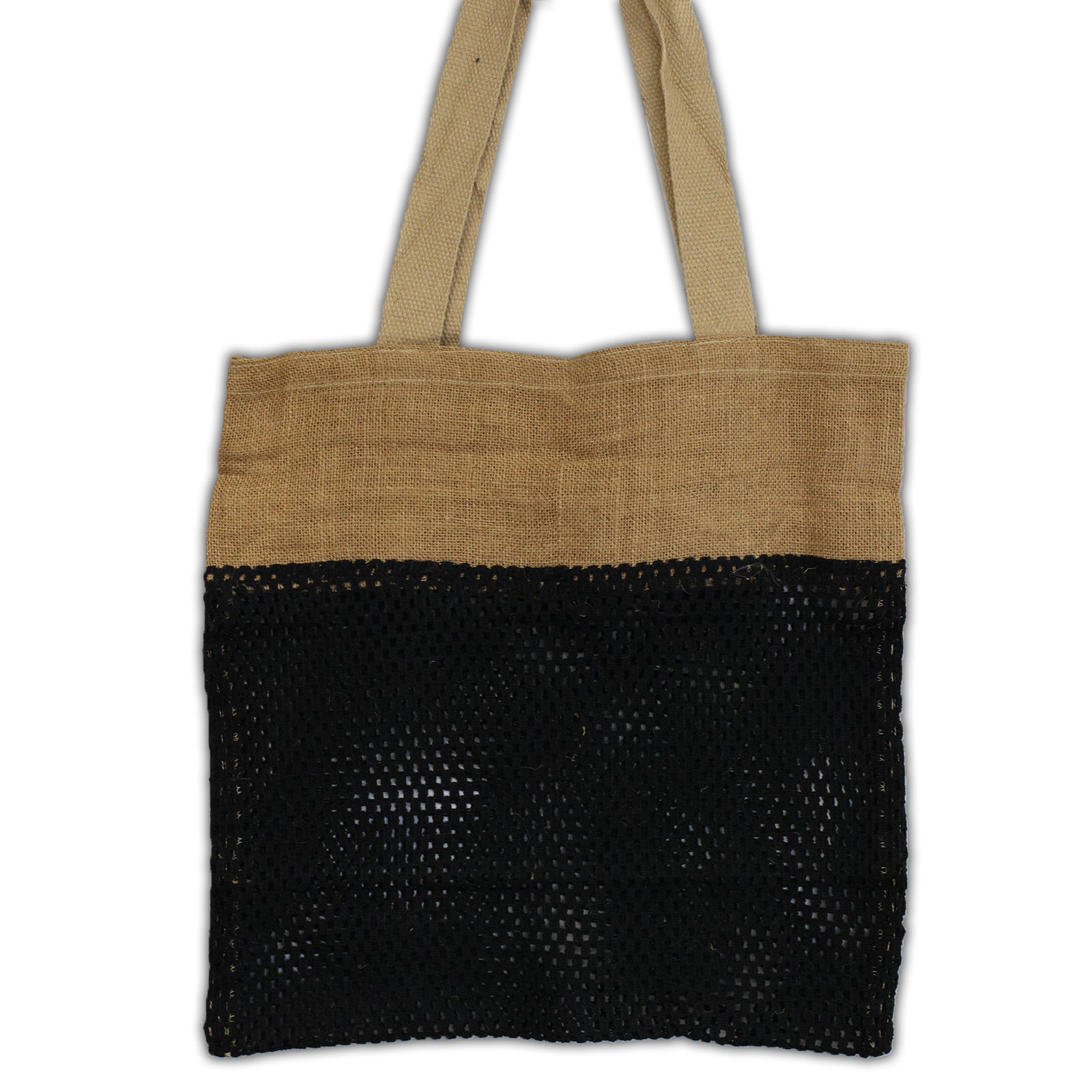 View Pure Soft Jute and Cotton Mesh Bag Black information